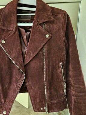 Dusty maroon asymmetrical jacket